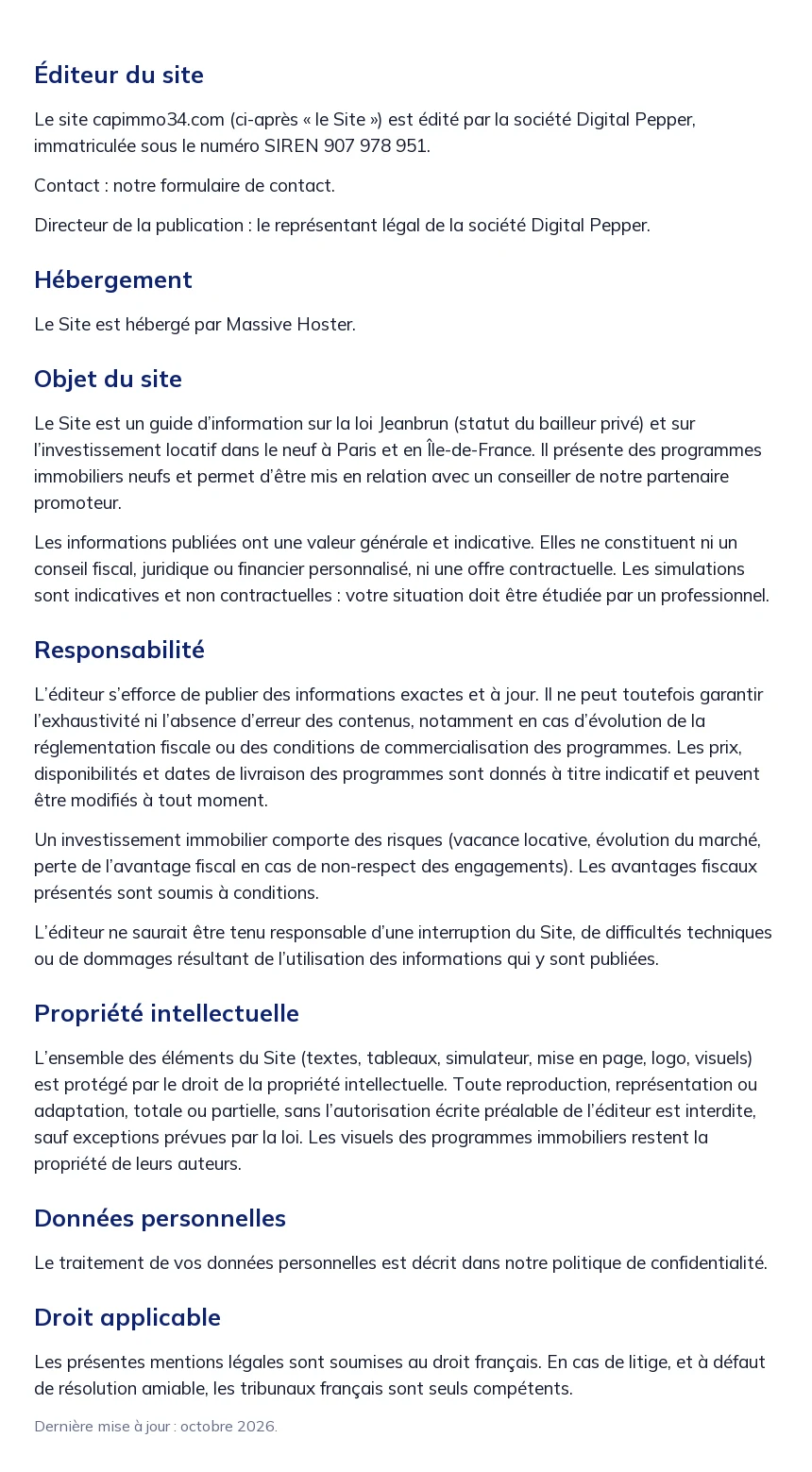 Mentions légales de capimmo34.com (1/1)