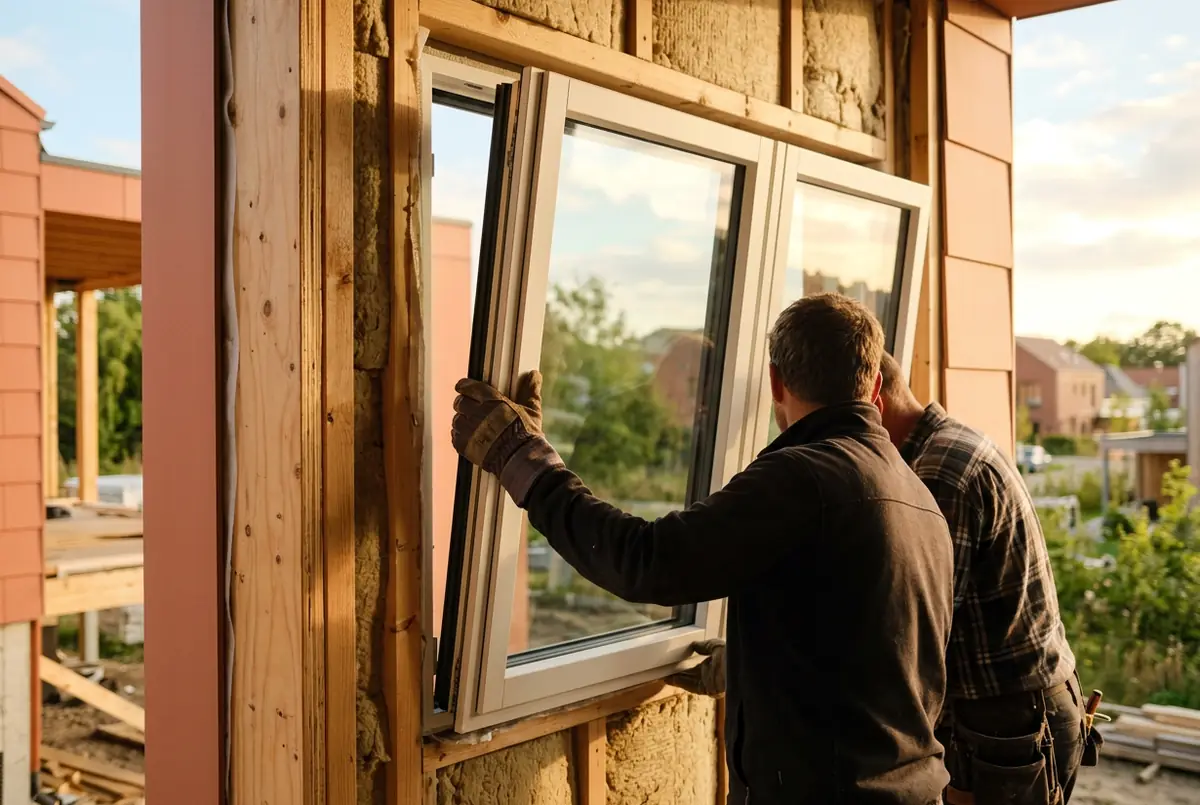 Pose d'une fenêtre performante dans un bâtiment neuf