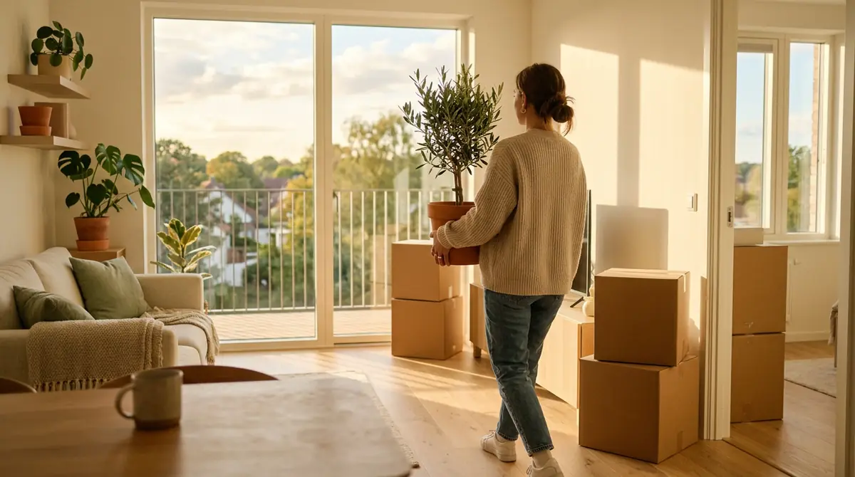 Un locataire emménage dans un appartement neuf