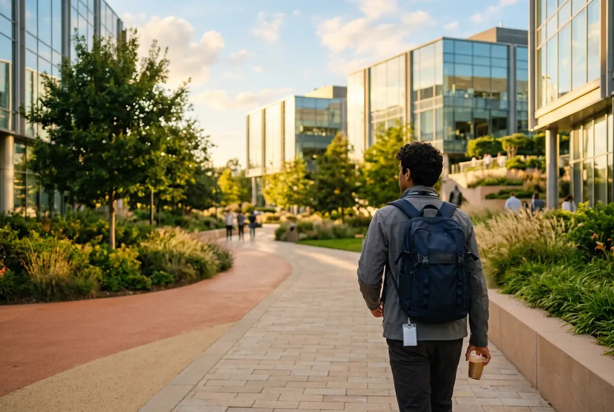 Une jeune ingénieure part au travail